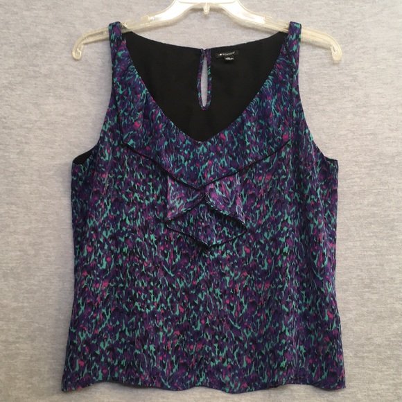 I ❤️ RONSON Cool Spring/Summer Abstract Design Fully Lined Ruffle Fly-Away Top - Picture 1 of 16